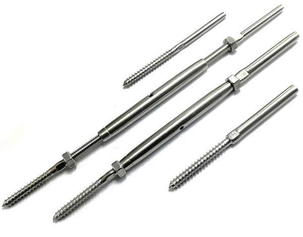 304 316 Komponen Kabel Stainless Steel Railing / Turnbuckle Dengan rintisan Berakhir